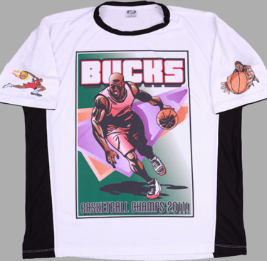 a t - shirt with a basketball player on it