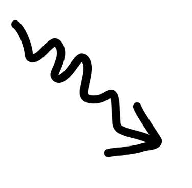squiggly downwards arrow