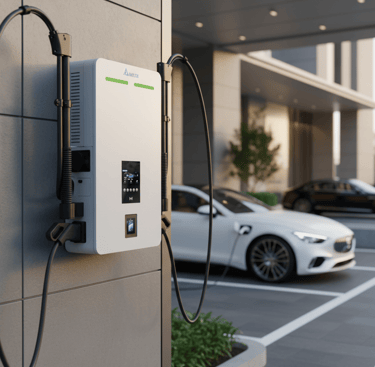 Delta Wallbox DC EV charger in Hotel Qatar