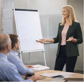 Woman training in workshop
