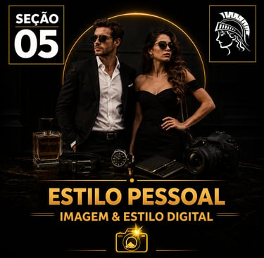 Capa da “Seção 05 – Estilo Pessoal”, com fundo preto e detalhes dourados.
