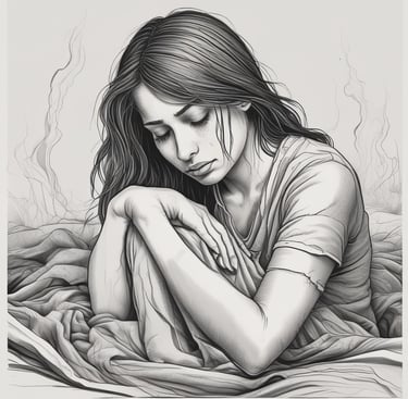 femme en burn out, déprimée et triste