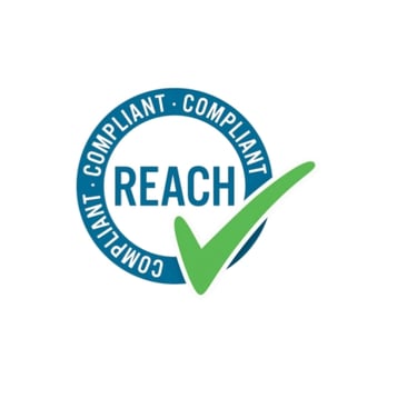 REACH compliance certification mark with a green check