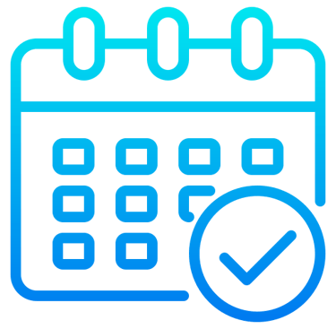 Calendar with checkmark icon representing scheduled events and confirmed appointments