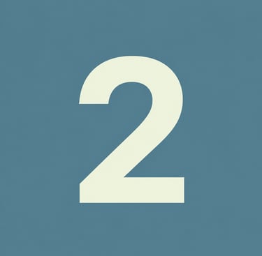 A large white number two centered on a solid textured blue background.