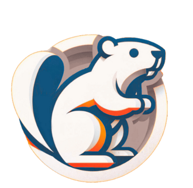 a logo for a company that sells a squirrel