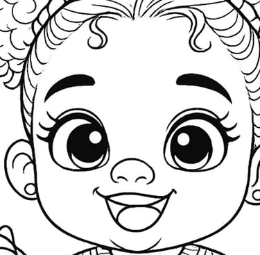 cute african baby coloring page