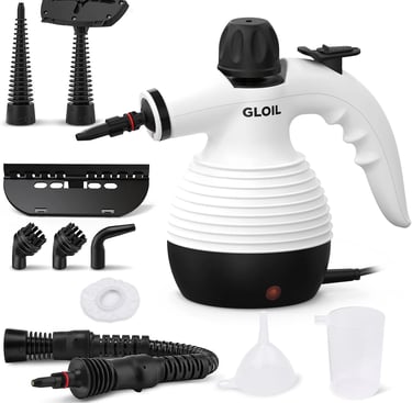 GLOIL vaporeta Limpieza hogar, Limpiador Vapor, 10 Accesorios para la Eliminación de Manchas