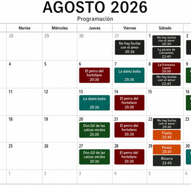PROGAMACION TEATRO AGOSTO