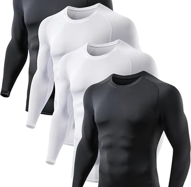 a group of men's underwear compression shirts