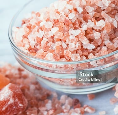pink salt in a dish