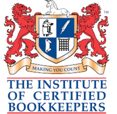 nstitute of Certified Bookkeepers logo with shield and motto.
