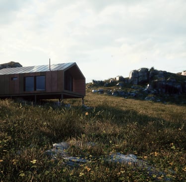 An animation of a cabin in the woods using Twinmotion