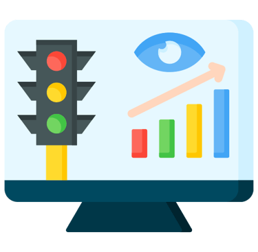 Traffic increasing icon