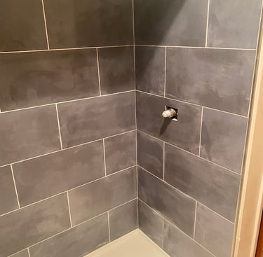 new shower tile installation