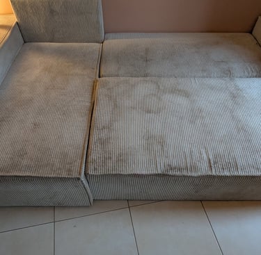 Photo Avant Nettoyage Canapé Velours Côtelé