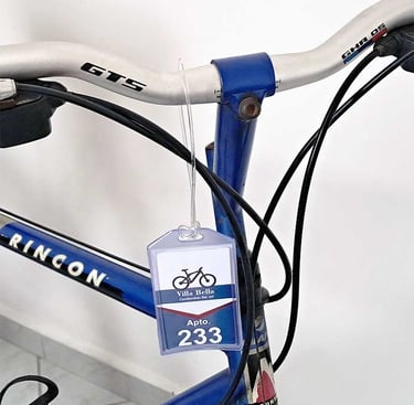 Crachá de bicicletas para condomínios