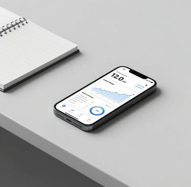 Smartphone mostrando analítica de crecimiento y gestión de redes sociales para negocios locales