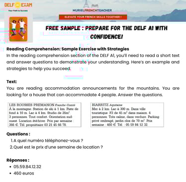 DELF A1 Guide Free sample