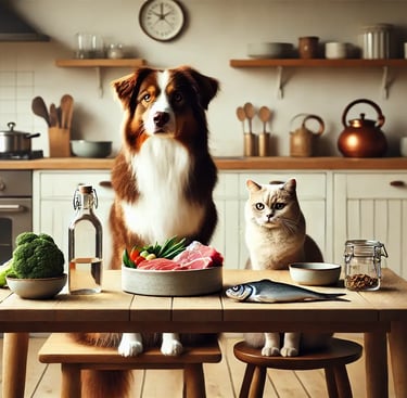 Ernährungsberatung für Hunde und Katzen mit natürlicher Fütterung aus Fleisch, Fisch und Gemüse