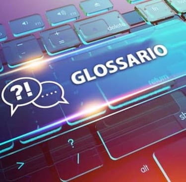 imagem de um teclado de computador com a palavra escrita glossário