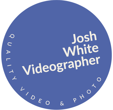 Josh White Videographer's blue, circular logo