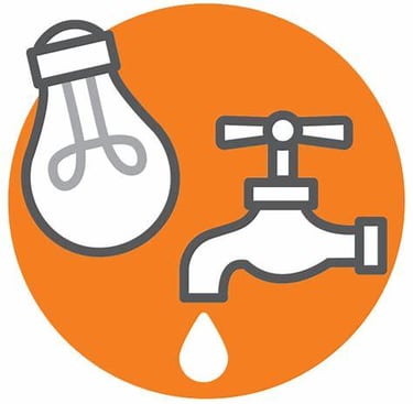 Water and electricity utility basic clip art