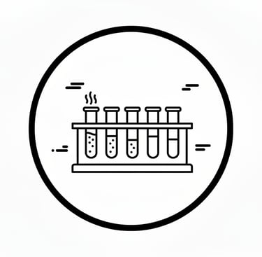 testing tubes arranged in a rack