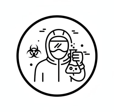 a scientist in a biohazard suit