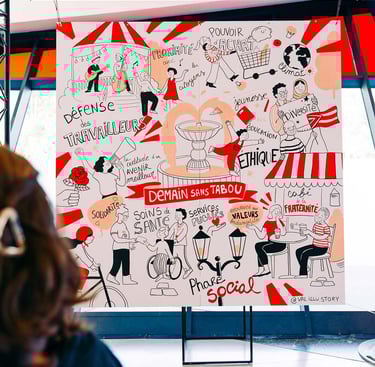 large fresco representing values