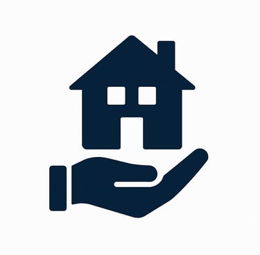 A hand holding a house