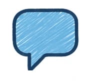 Hand-drawn speech bubble icon representing informal support and advisory conversations