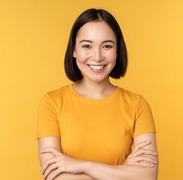 portrait photo retouching girl wearing yellow