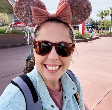 Jennifer Becker pictured inside EPCOT® at Walt Disney World®.
