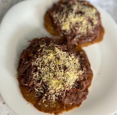 Receta carne desmechada con salsa de mora
