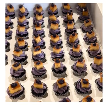 cakefully delish ube-leche flan cup cakes