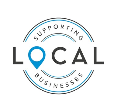 supporting local business logo black blue