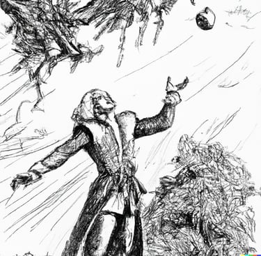 Sir Isaac Newton and his apple