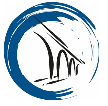 Stylized bridge illustration symbolizing structural engineering and connectivity