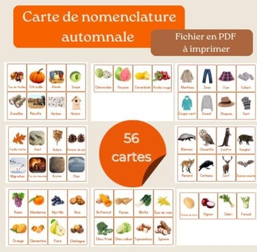 carte de nomenclature automnale