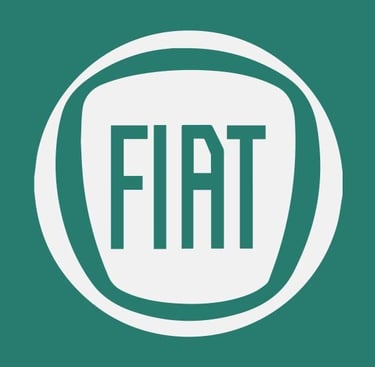 logo fiat bianco con sfondo verde smeraldo