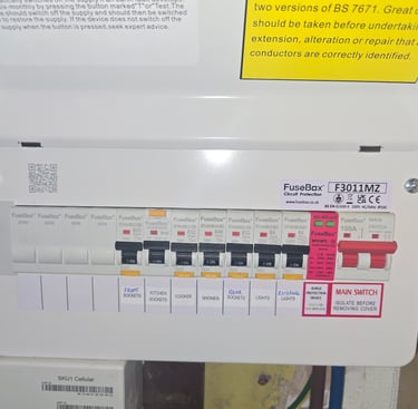 New FuseBox consumer unit installed after a melted fuse board was found in Grays