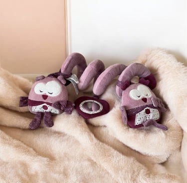spirale d'éveil sauthon hiboux chouette violette miroir mamzelle bouh