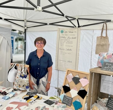 Sylvie créatrice de ma petite fabrique cie sur en marché de créateurs