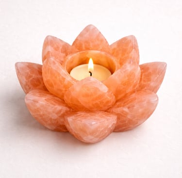 Lotus crystal Himalayan salt candle holder flower shape décor