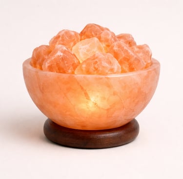 Himalayan salt bowl lamp crystal chunks glow lighting