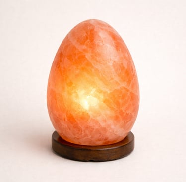 Egg shape Himalayan salt lamp polished décor lighting