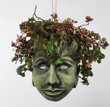 hand built pottery flower pot by John Bruce