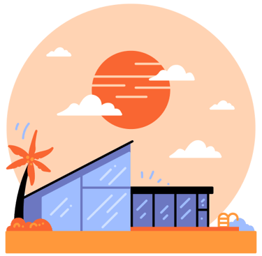 a building with a windmill and a windmill