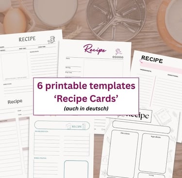 free recipe card templates - printable